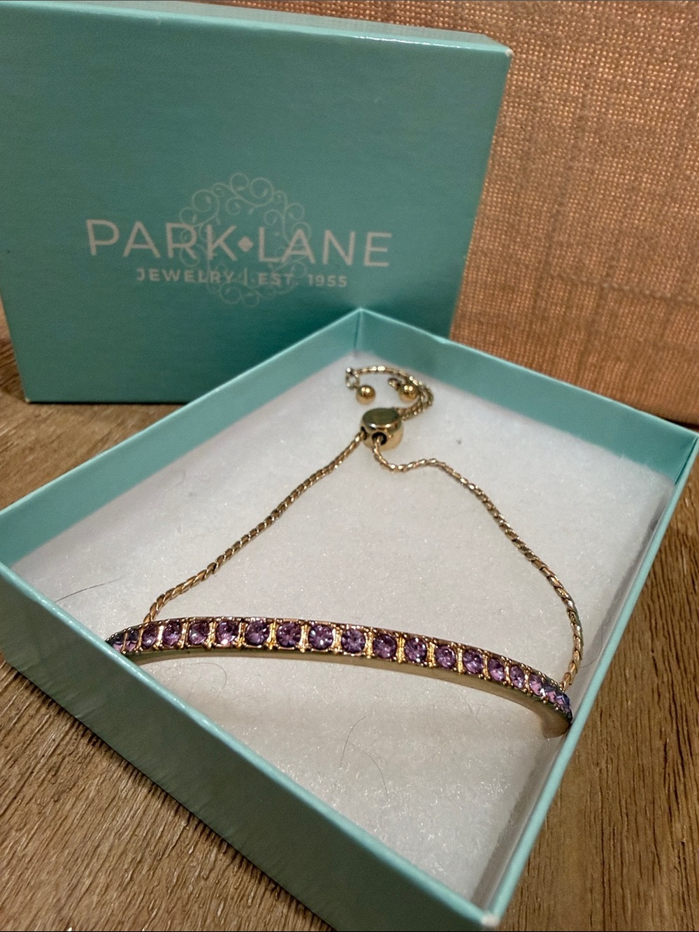Park Lane Gold-Tone Bracelet with Purple Crystals